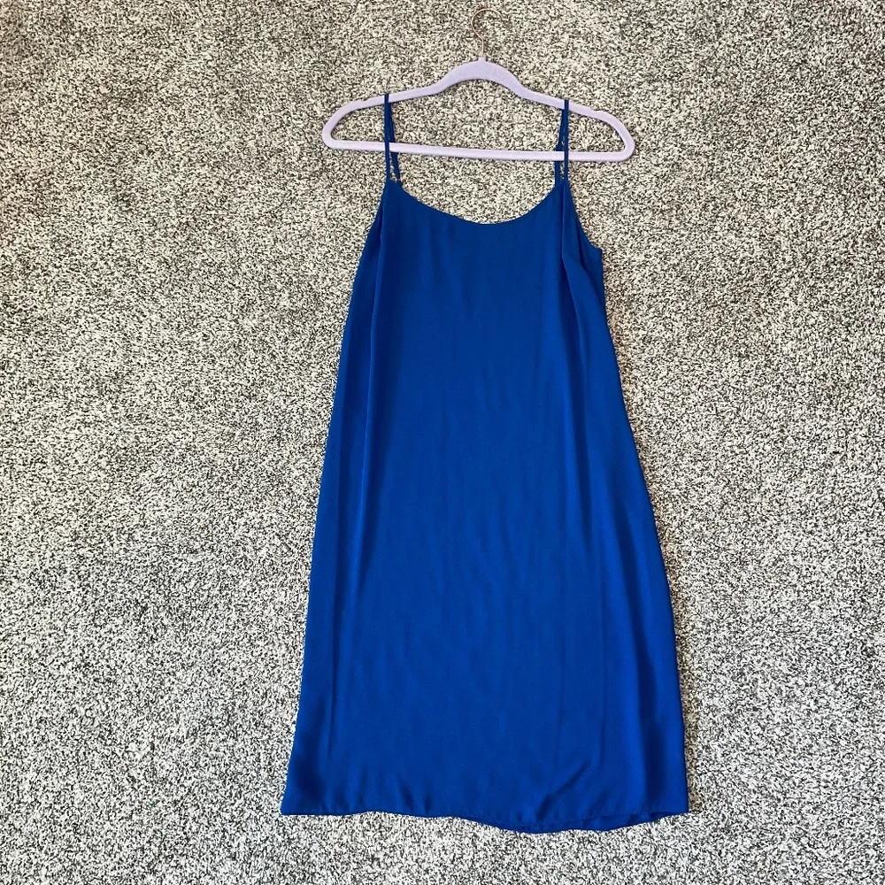 J. Crew womens casual short Blue Slip Dress midi size xs - Picture 9 of 10